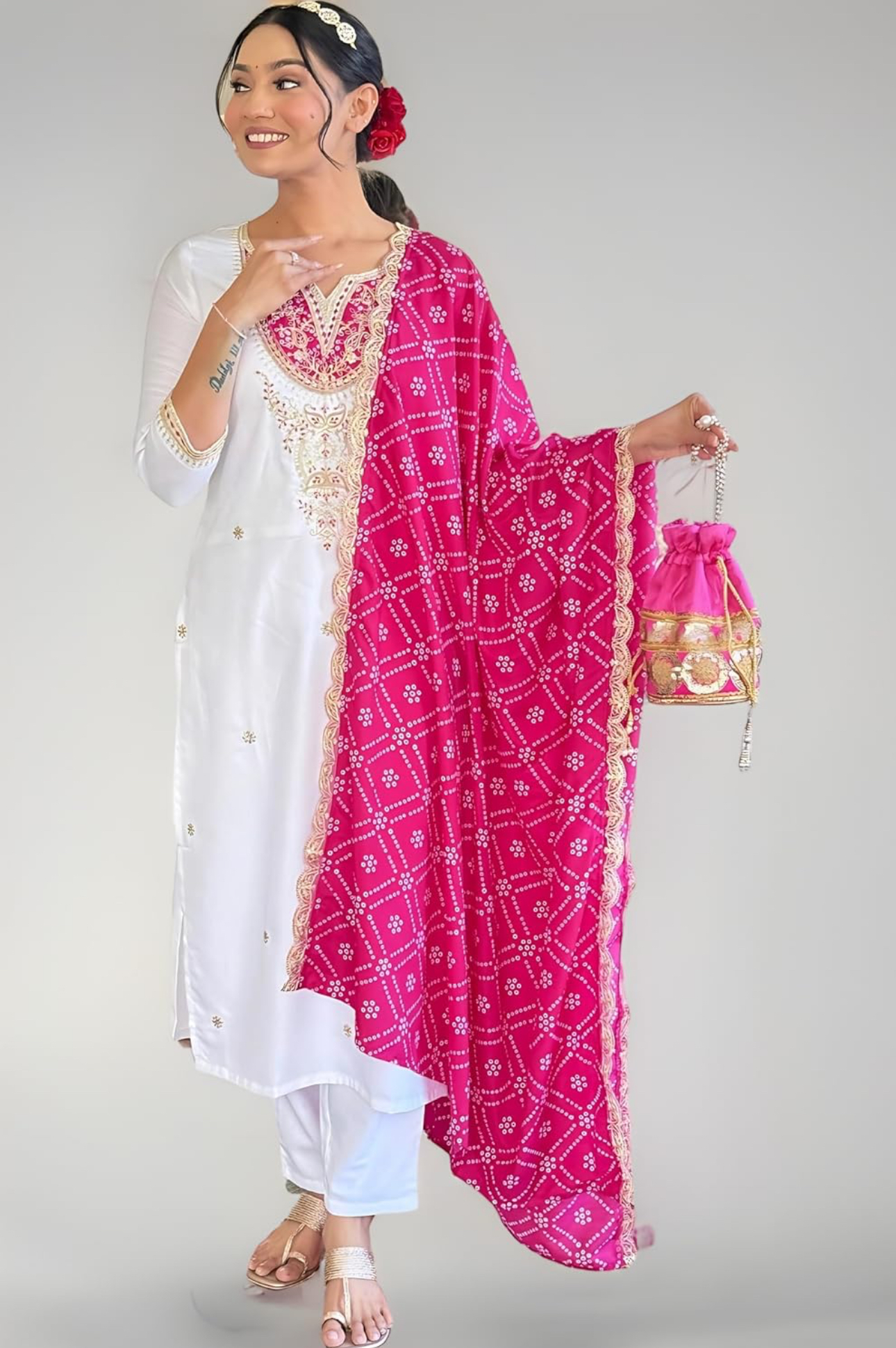 Naixa Women's BSY Viscose Embroidered Straight Kurta